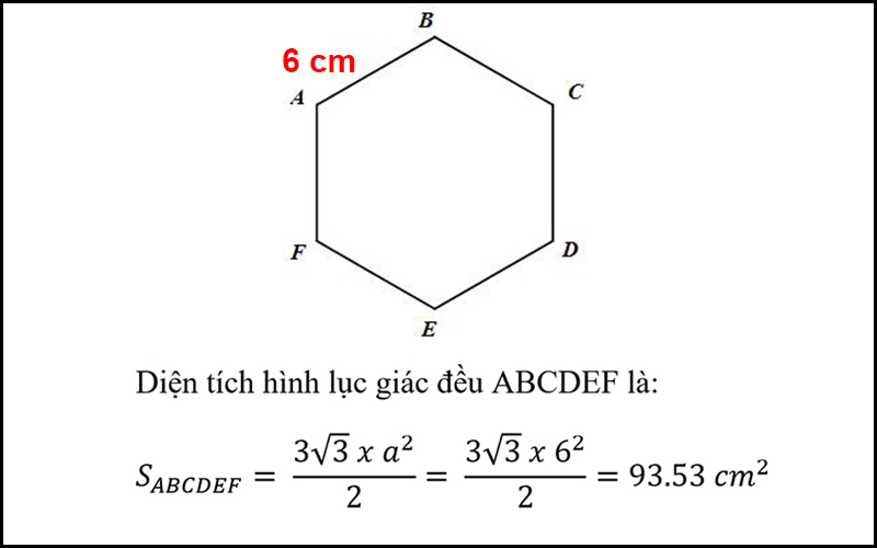 Công thức tính chu vi, diện tích hình lục giác đều có ví dụ minh hoạ - Thegioididong.com